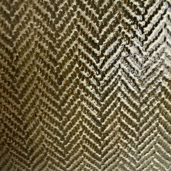 Lodis Chevron Pattern Gold Brown Framed  Metallic Leather Clutch Organizer - Picture 6 of 12